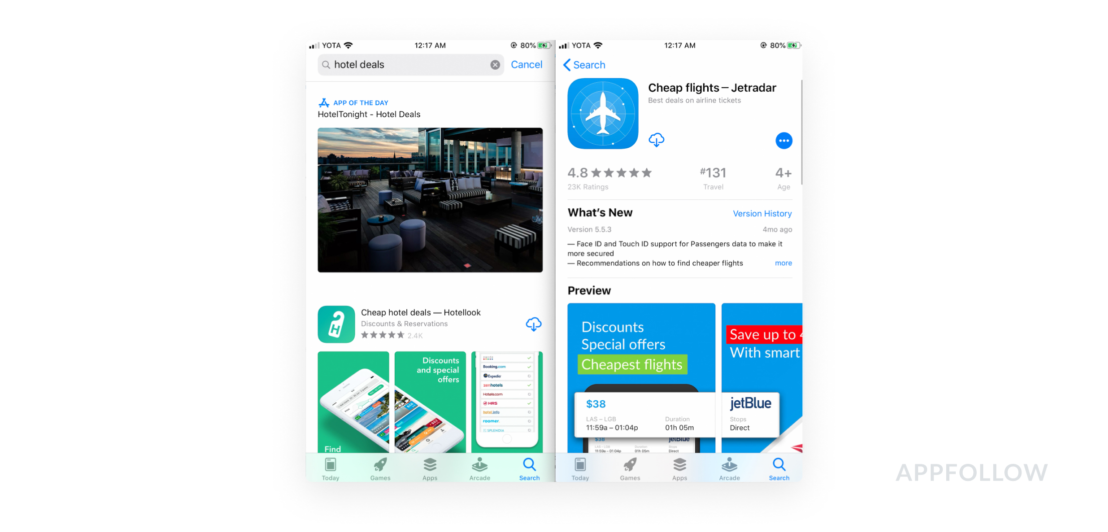 app store search results iOS 13