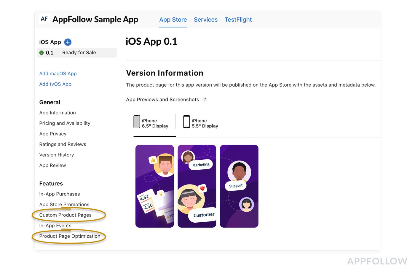 Where to find Product Page Optimization on App Store Connect